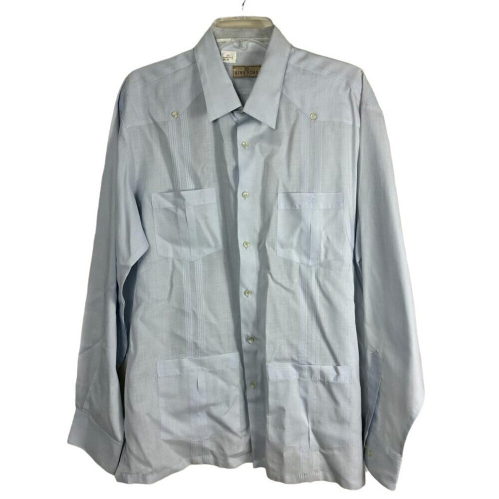 Givenchy Paris Light Blue Shirt Button-Up Dress Long Sleeve Shirt Men's Size XL‎